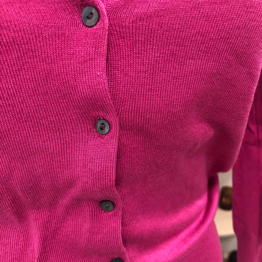 Express Fuchsia Button-Front Cardigan - Picture 2 of 3